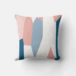 Coussin Peachy rose bleu et blanc Abstrait