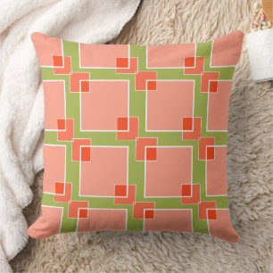 Coussin Peachy rose couleurs en olive