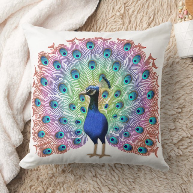 Coussin Peacock coloré (Couverture)