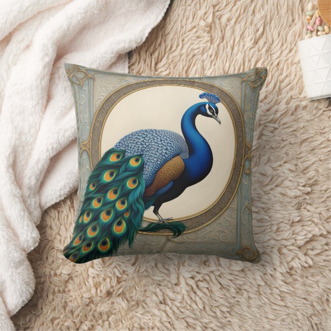 Coussin Peacock Coloré Afficher Ses Plumes (Couverture)
