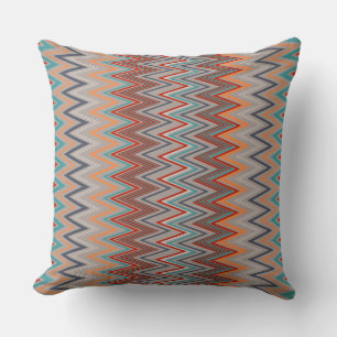 Coussin Peacock Colors Zigzag