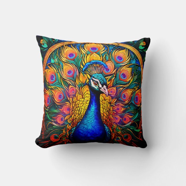 Coussin Peacock Style Verre Trait (Recto)