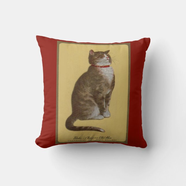 Coussin Peake, chat tigré de chat du vieil homme de (Recto)
