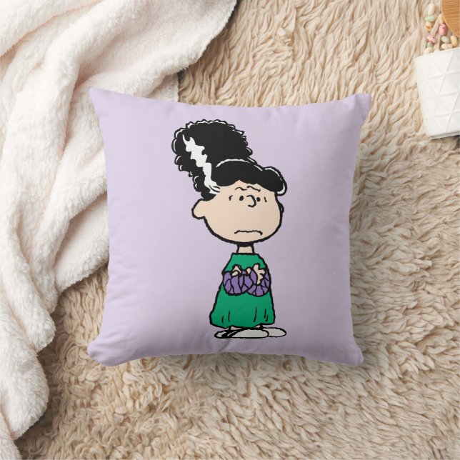 Coussin Peanuts Lucy Mariée de Frankenstein Halloween (Couverture)