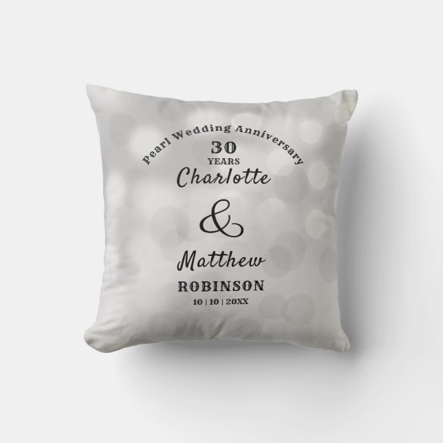 Coussin Pearl 30e anniversaire Mariage cadeau (Recto)