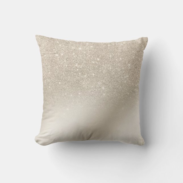 Coussin pearl glitter ivory ombre gradient metallic (Recto)