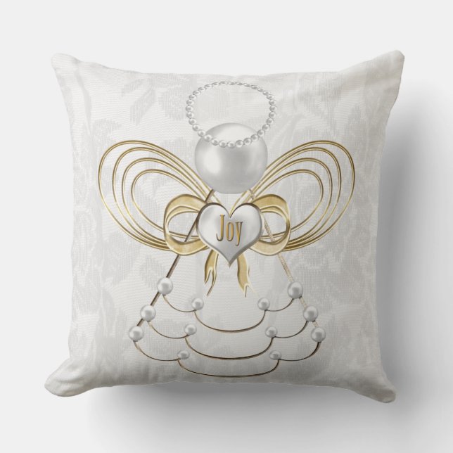 Coussin Pearls Gold Metallic Christmas Angel of Joy (Recto)
