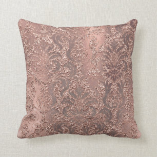 Coussin Pearly Ivor Damask Rose Rose or Parties scintillan