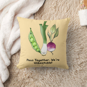 Coussin Peas et Veggie meilleur amis Pun