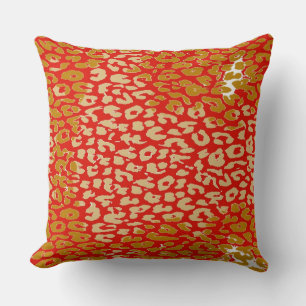 Coussin Peau Empreinte de léopard couleur rétroactive