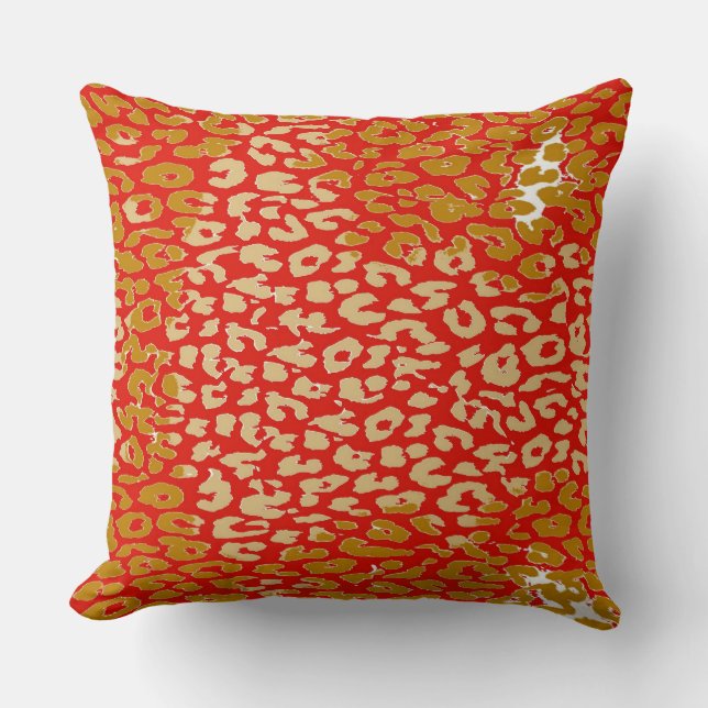 Coussin Peau Empreinte de léopard couleur rétroactive (Recto)