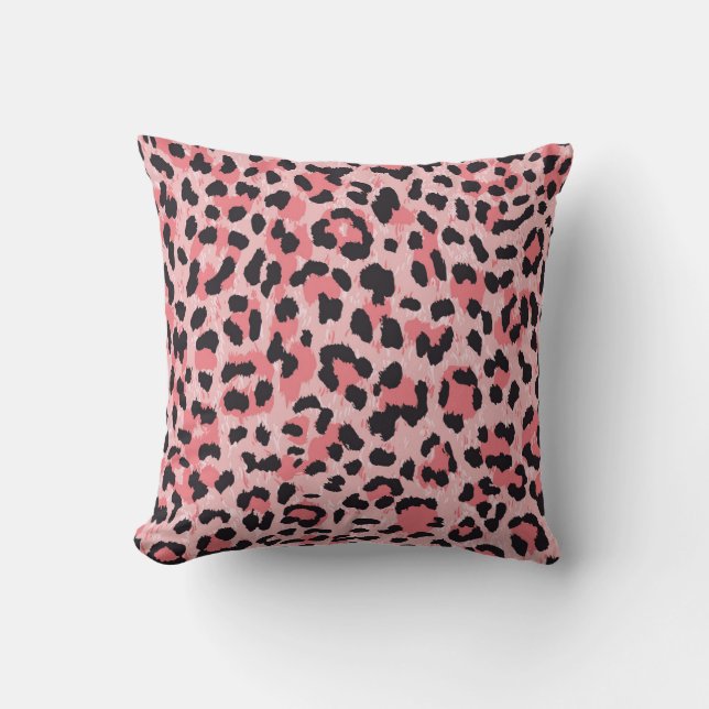Coussin Peau léopard : texture vintage et transparente (Recto)