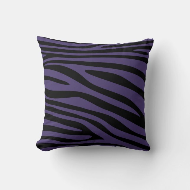 Coussin Peau Poster de animal violet et noire de Zebra (Recto)