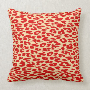 Coussin Peau rouge Empreinte de léopard