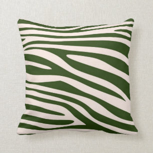 Coussin Peau verte de poster de animal de zèbre