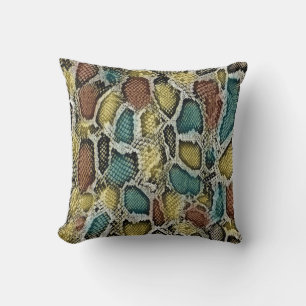 Coussin Peaux de serpent colorées : conception transparent