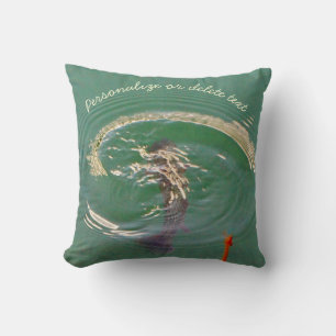 Coussin Pêche à la mouche truite arc-en-ciel colorée bleue