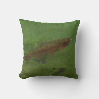 Coussin Pêche à la mouche truite arc-en-ciel colorée bleue