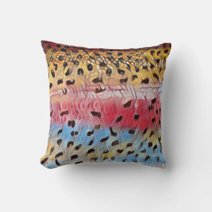 Coussin Pêche à la truite arc-en-ciel 16 x 16
