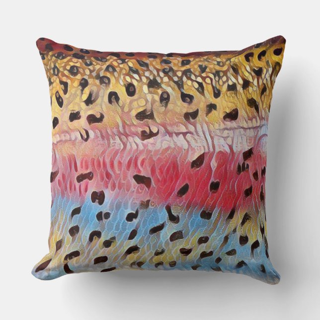 Coussin Pêche à la truite arc-en-ciel 20 x 20 (Recto)