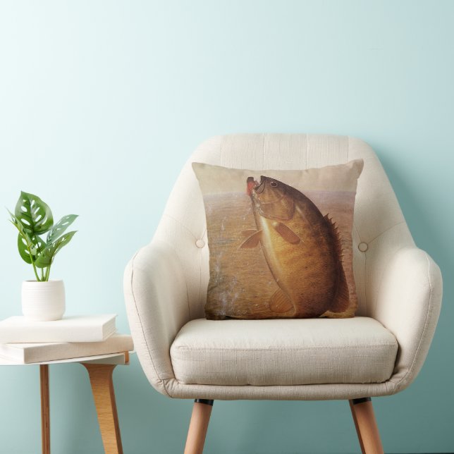 Coussin Pêche à l'ancienne, saut de l'achigan à petite bou (Chaise)