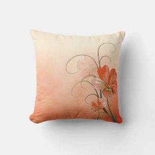 Coussin Pêche Abstraite et florale verte