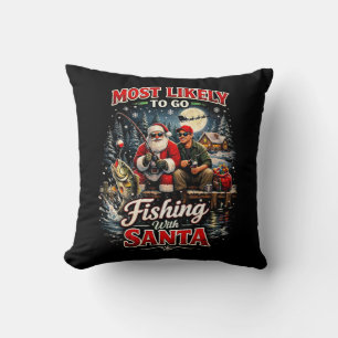 Coussin Pêche avec le Père Noël