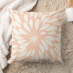 Coussin Pêche Chrysanthemum Floral