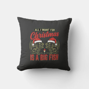 Coussin Pêche de Noël Gros Poisson Vacances