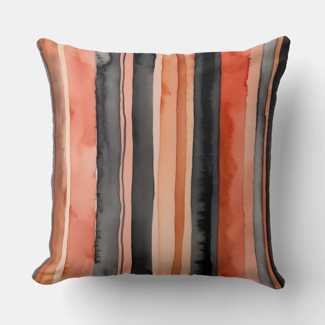 Coussin pêche et bandes noires (Recto)