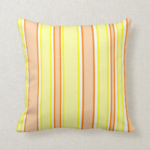 Coussin Pêche et rayures jaunes