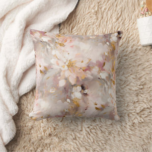 Coussin Pêche et teinte Abstraite Florale