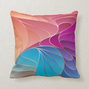 Coussin Pêche, Mauve, Violet, Bleu Nouveau Art Nouveau Jeu