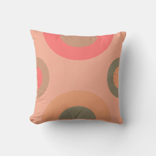 Coussin Pêche moderne et olive du milieu du siècle