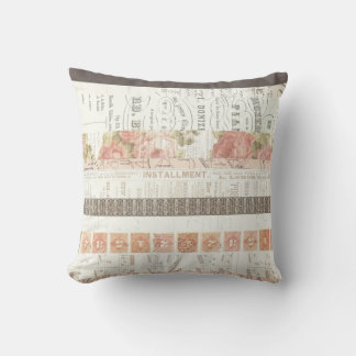 Coussin Pêche vintage et musique Brown