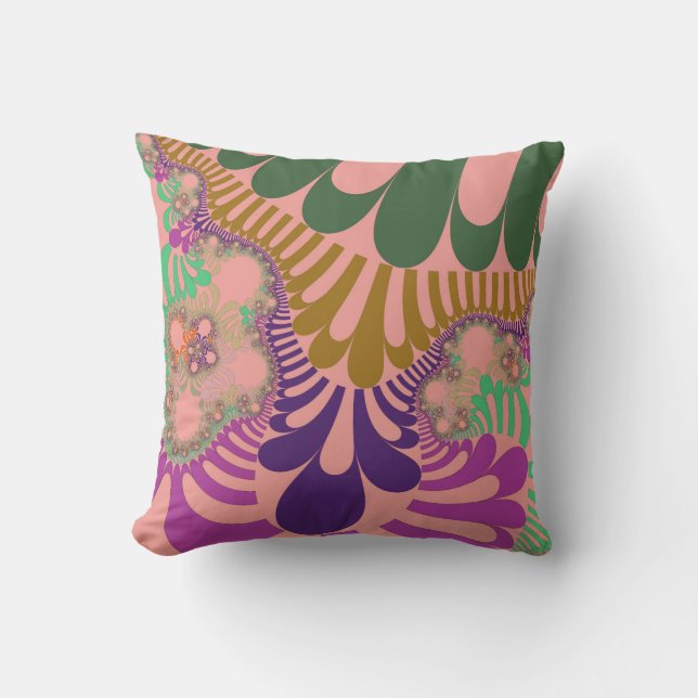 Coussin Pêcher Arc-en-ciel (Recto)