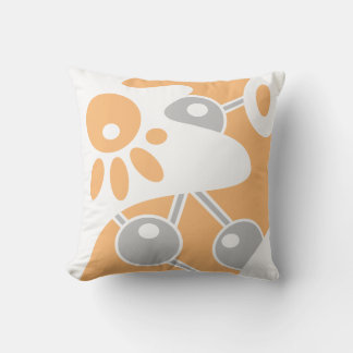 Coussin Pêcher Gris Blanc Moderne Doodle 1