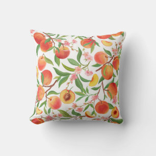 Coussin Pêcher le Motif Vintage de fruits tropicaux.