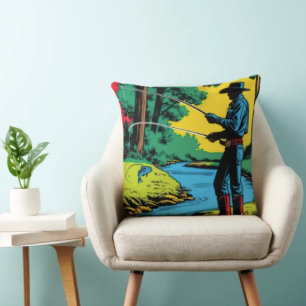 Coussin Pêcheur sur la rive
