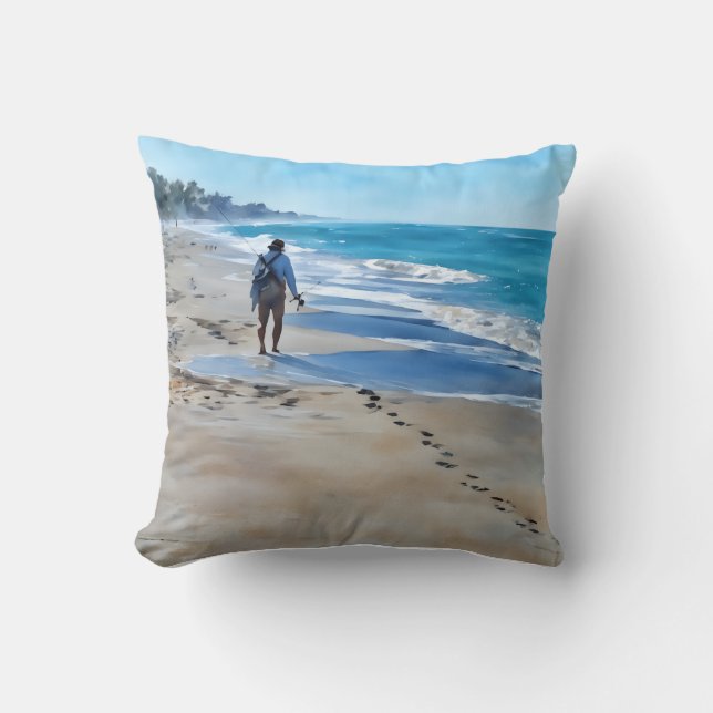 Coussin Pêcheur sur l'oreiller de la plage de tortue (Recto)