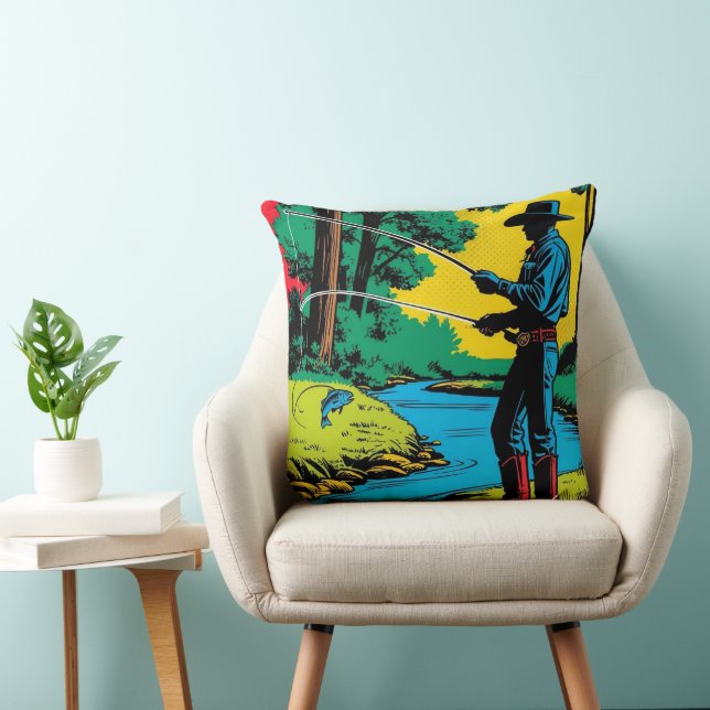 Coussin Pêcheur sur Riverbank (Chaise)