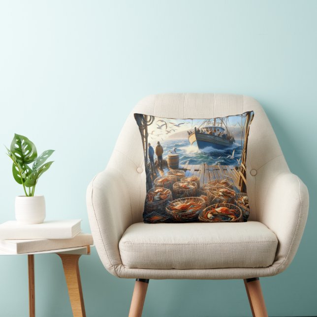 Coussin Pêcheurs à la Twilight ramassant des crabes (Chaise)