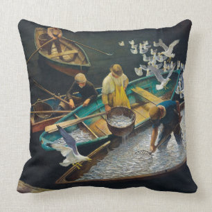 Coussin Pêcheurs de Dark Harbor par Newell Convers Wyeth