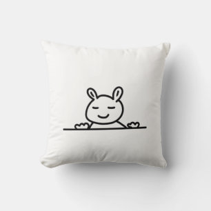 Coussin Peekaboo Rabbit Cartoon croquis classique