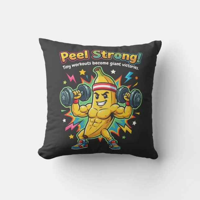Coussin Peel Strong ! – Motivation pour salle de sport à l (Recto)