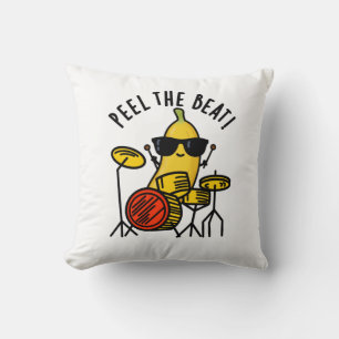 Coussin Peel The Beat Funny Banana Drummer Pun