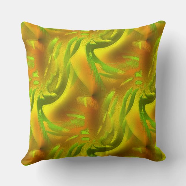 Coussin Peel vert orange numérique sur texture rugueuse ja (Verso)