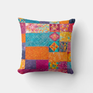 Coussin Peigne colorée Quilt Art Carré Jeu d'oreiller
