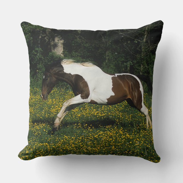 Coussin Peignez le cheval fonctionnant dans le domaine des (Recto)