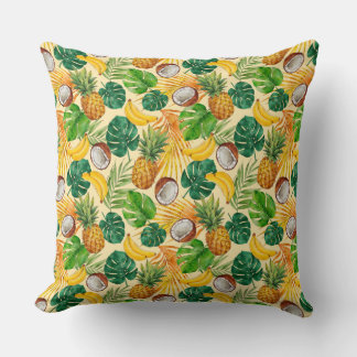 Coussin Peint à la main Motif Tropical été